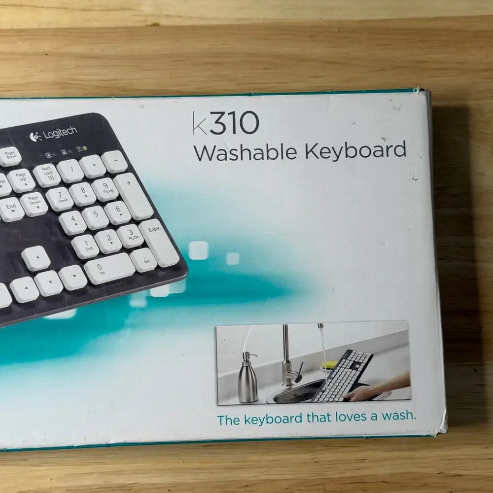 Logitech K310 Washable USB Keyboard Blue / Gray Full Size